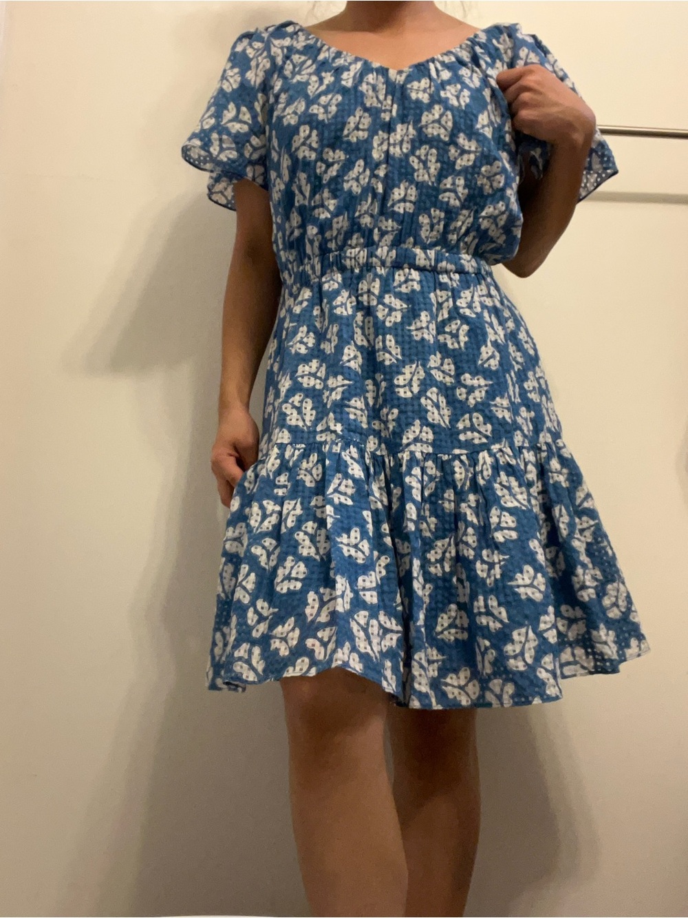 S26 Rebecca Taylor Blue And White Dress